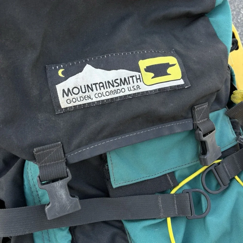 Vtg Mountainsmith Backpacking Pack Black Teal Heritage Internal Aluminum Frame